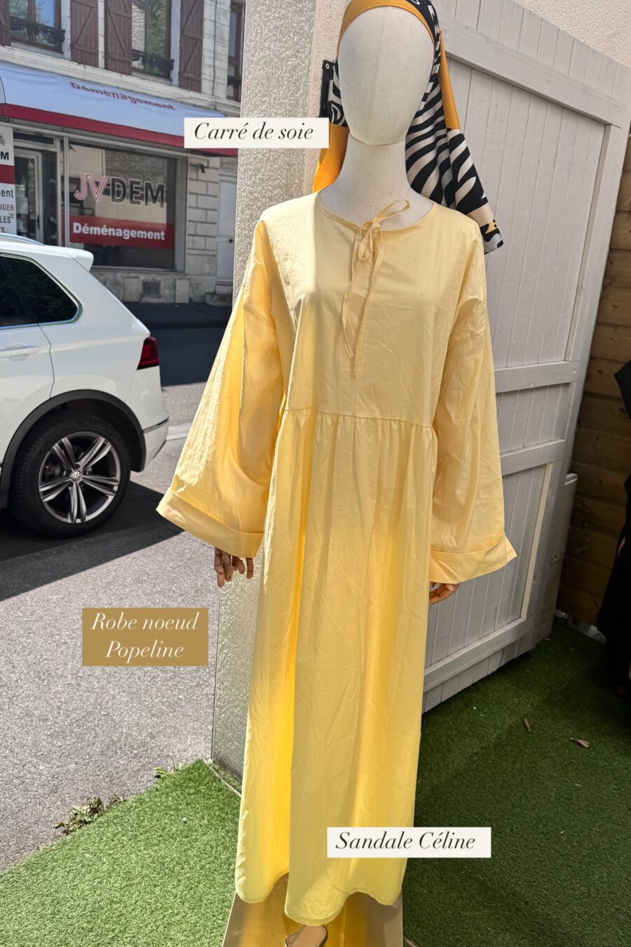 Robe popeline noeud